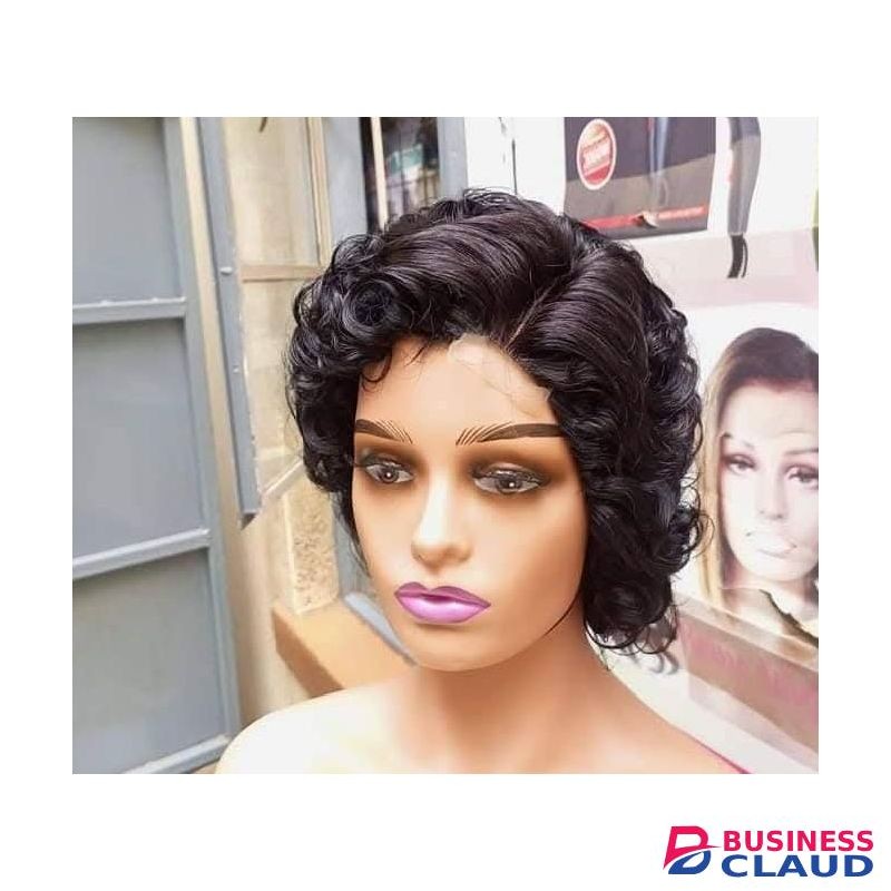 6 Inches Human Hair Wig - Black