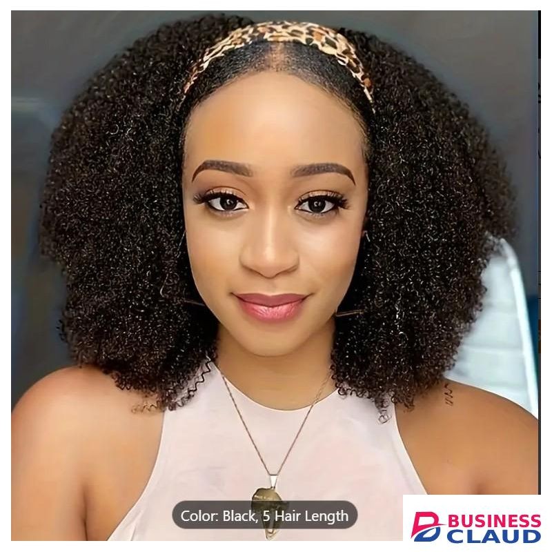 Super Soft Natural Spring Kinky Headband Women Wig + Free gift Inside!!!