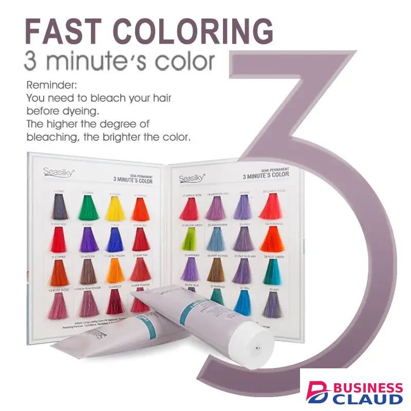 Seasilky Red Hair Dye- VIVID RED Semi-permanent Hair Color- Instant Hair Color-No Hair Damage