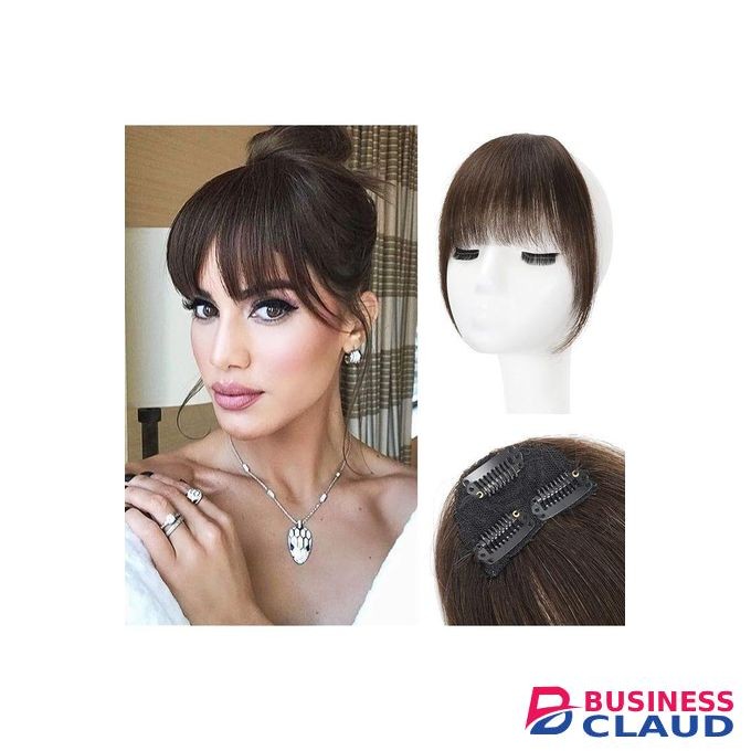 Emu Semi Human Hair Clip-In Air Bangs Extension - Dark Brown
