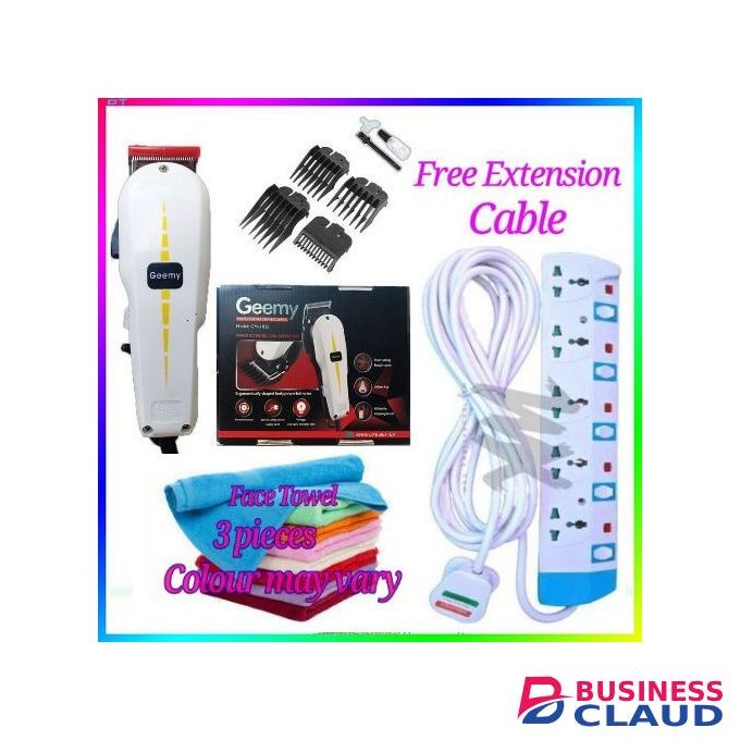 Geemy New Professional Business Commercial Hair Pro Shaving Machine/kinyozi + Face Towel & 5 Way Gift