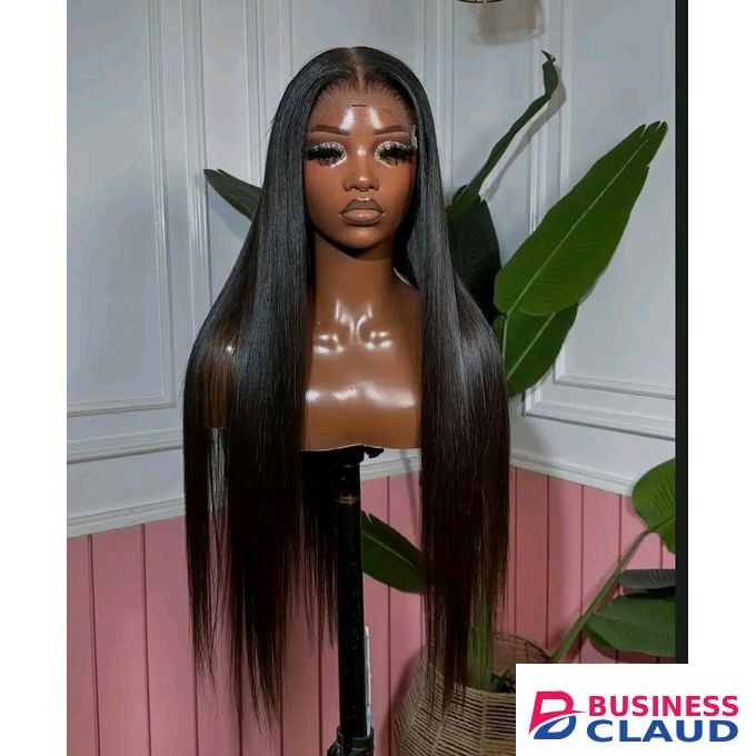 Fashion Classic Bone straight semi human 4 by4 closure wig