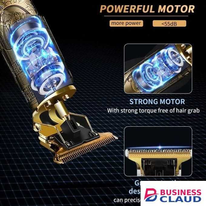 Vintage T9 Dragon Rechargeable Metal Hair Clipper Gold