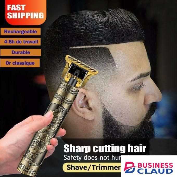 Vintage T9 Dragon Rechargeable Metal Hair Clipper Gold