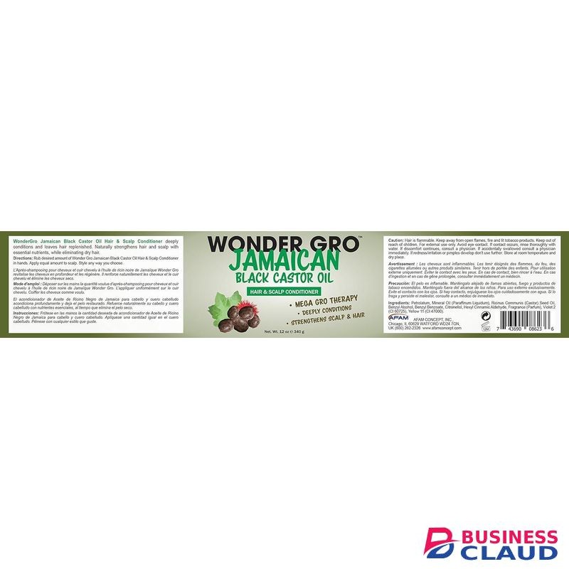 Wonder Gro JAMAICAN BLACK CASTOR OIL Hair & Scalp Conditioner Deeply Conditions And Leaves Hair Replenished