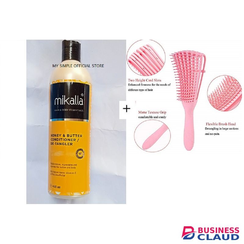 Mikalla Honey & Butter Conditioner/Detangler + Detangling Brush