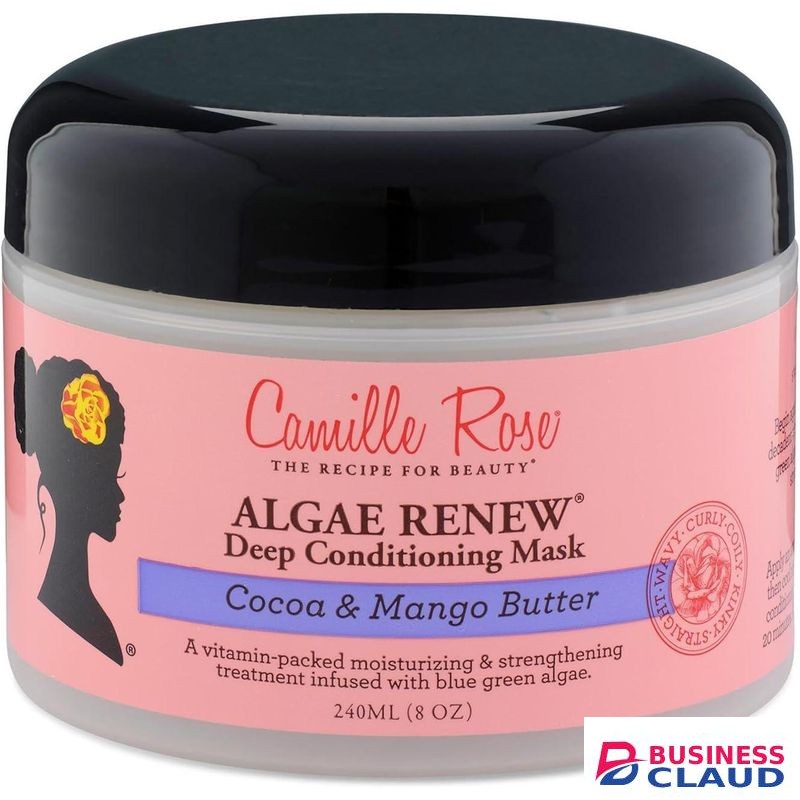 Camille Rose Algae Renew Deep Conditioning Wash Out Hair Mask, For All Hair Types, Nourish and Strengthen, Cocoa and Mango Butter
