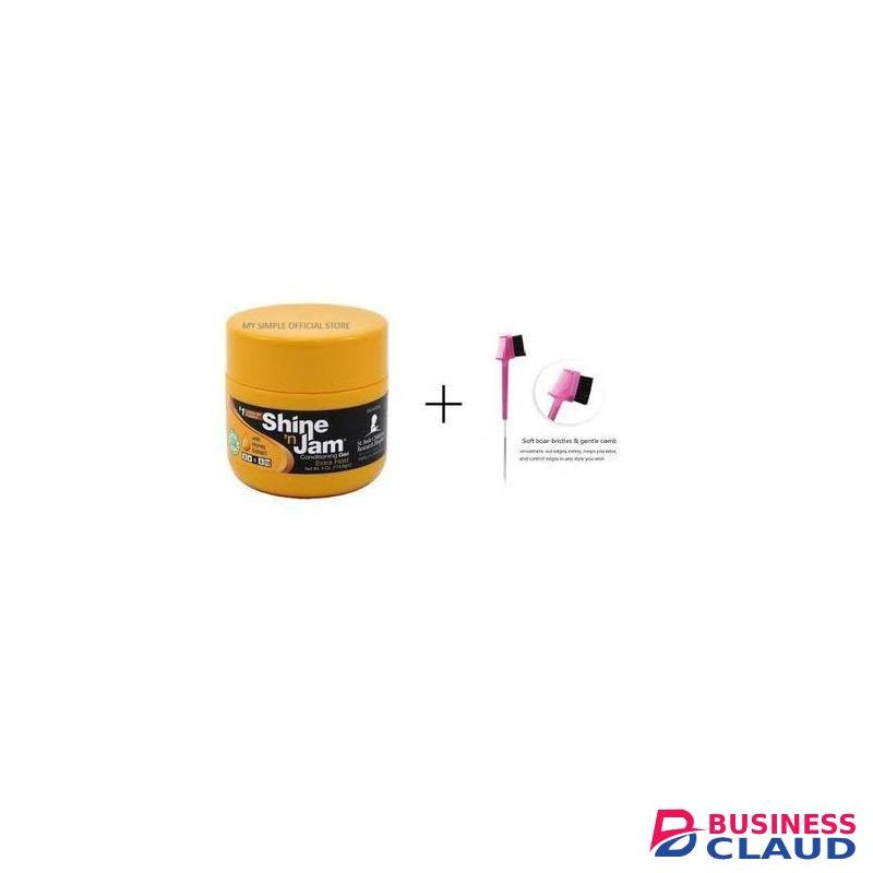 Ampro Shine N Jam Extra Hold Conditioning Gel 113g + Edge Control Brush