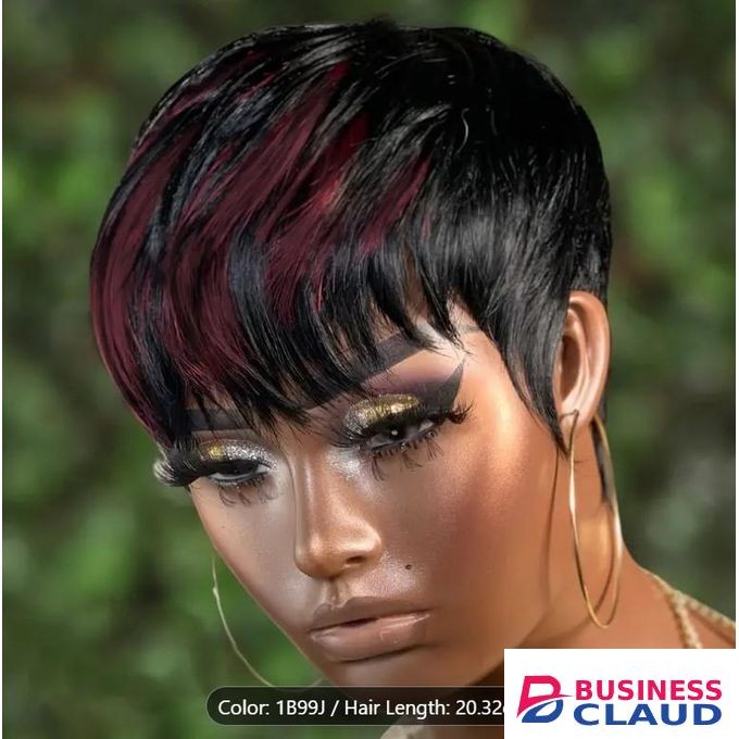 Tinted Brown Pixie cut Bob Wig + Free gift inside