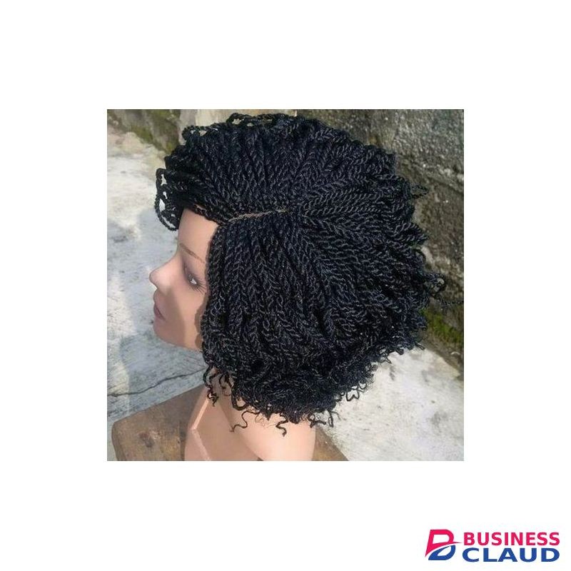 Braided Wig Kinky Braids Wig With Lace Closure Bulky