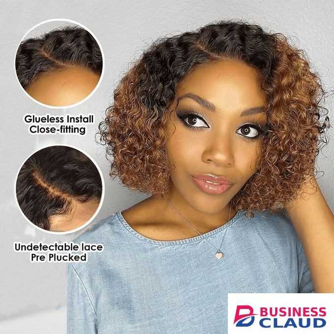 Fashion Human hair bob waterwave wig that can be put as middle part or side part_2/30