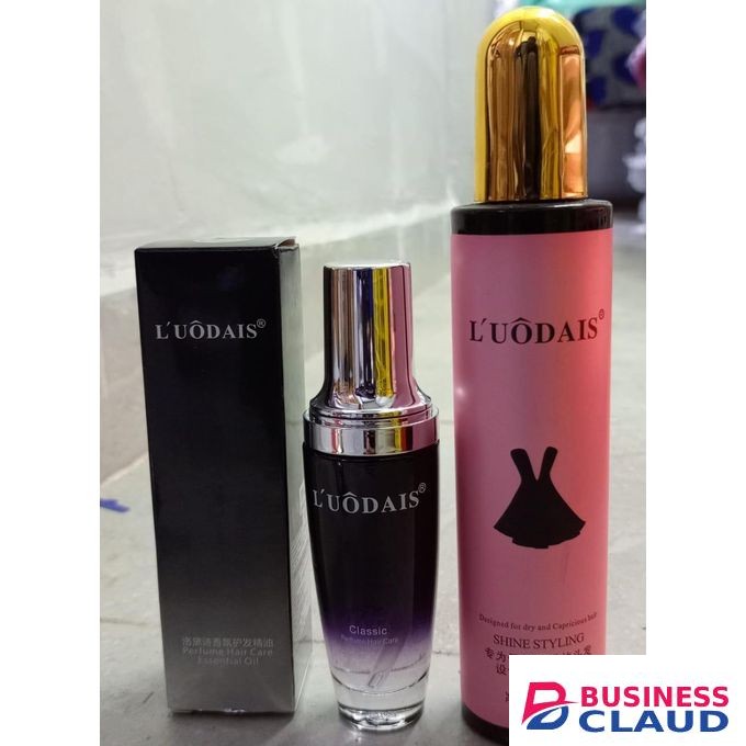 L'Uodais Luodais Shine & Styling Spray Perfume For Curly Weaves+ HAIR SERUM+FREE HAIR FOOD