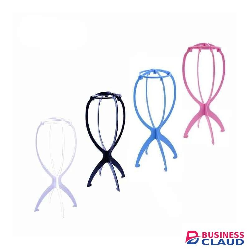 5PC Four Colors Wig Stands Plastic Hat Display Wig Head Holders 17x34Cm Mannequin Head/Stand Portable Folding Wig Stand (All PINK)
