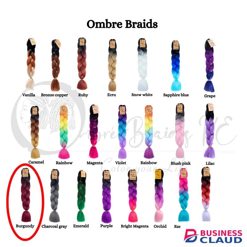 Ombré Braids KE B8 Ombre Braid Burgundy Ombre Braiding Hair Burgundy Ombre Braid