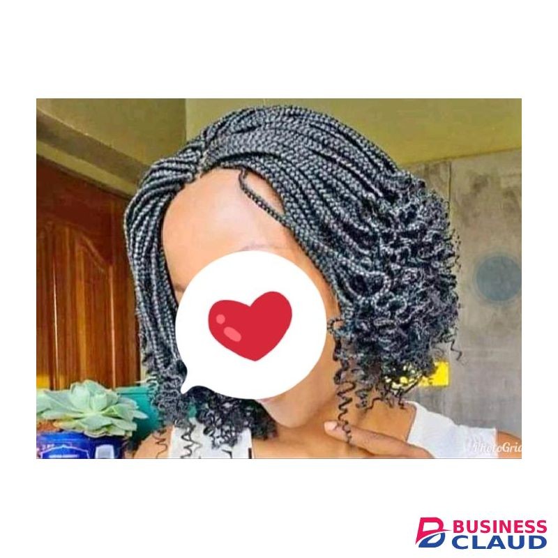 Short braided curly wig