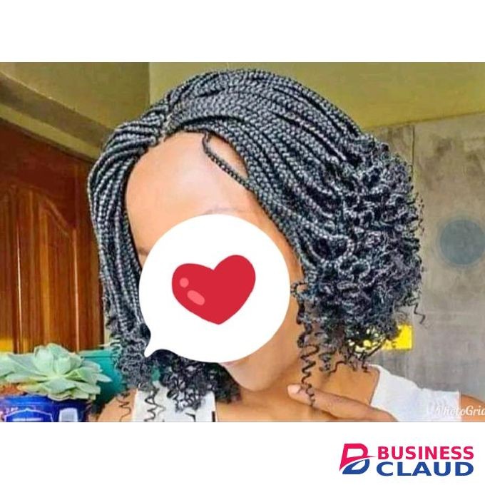 Short braided curly wig