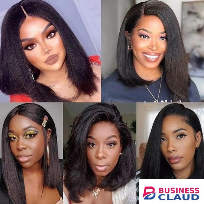 Heat friendly yaki bob wig that can be styled as a side or a middle part.It has a 2*4 lace closure.