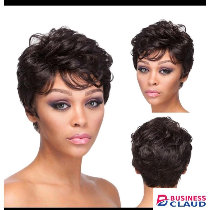 Fbk JC 2023 New women wig African small curly short hair chemical fiber Synthetic Wigs For Women black