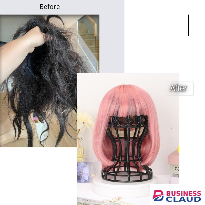 Wig Stand - Wig Head Stand to Support Short Wigs and Hats. Features a Heart-Shaped Cutout Design. Simple and Lightweight, Suitable for use at Home, Salons, and Various Settings