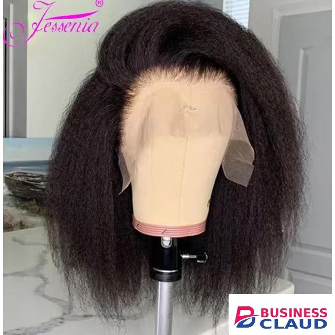 Short Kinky Straight Wig -black