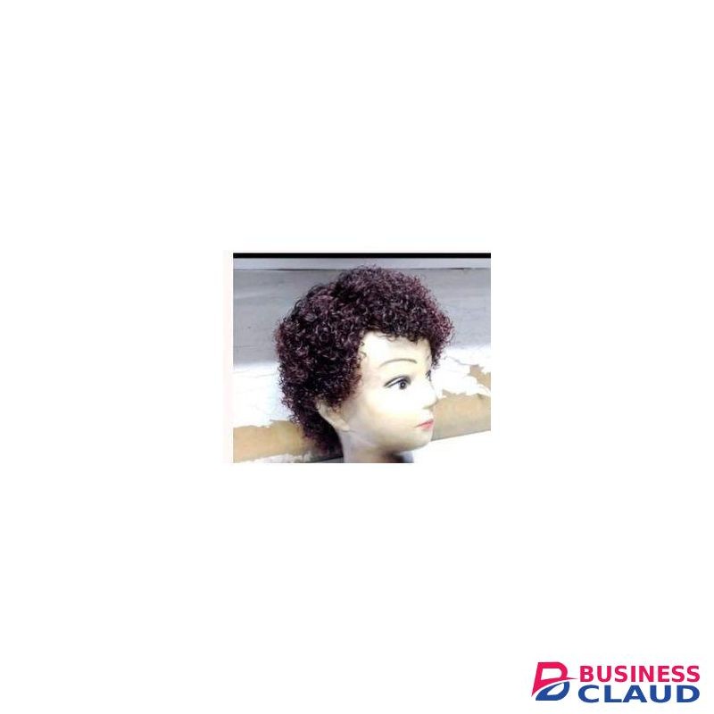 Short water curl human blend wig