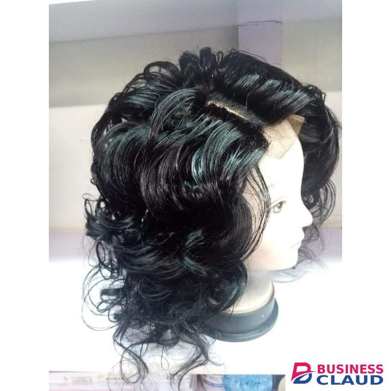Human Hair Short Curly Wig- Black