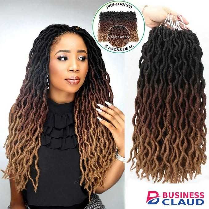Wavy Gypsy Faux Locs Ombre Crochet Hair- 3packs.