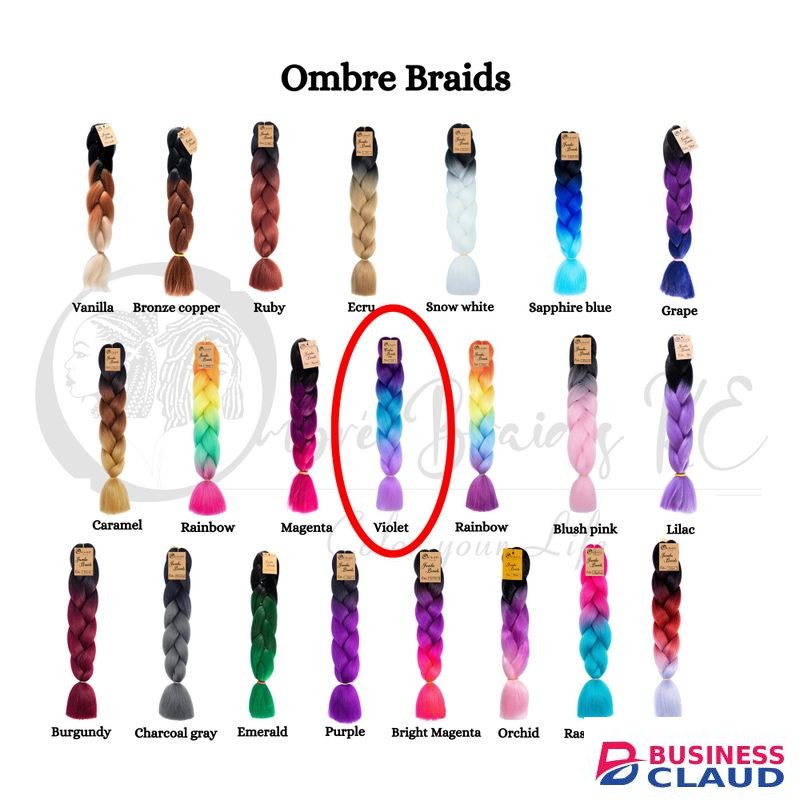 Ombré Braids KE C26 Ombre Braid Ombre Braiding Hair Long Violet Ombre Braid