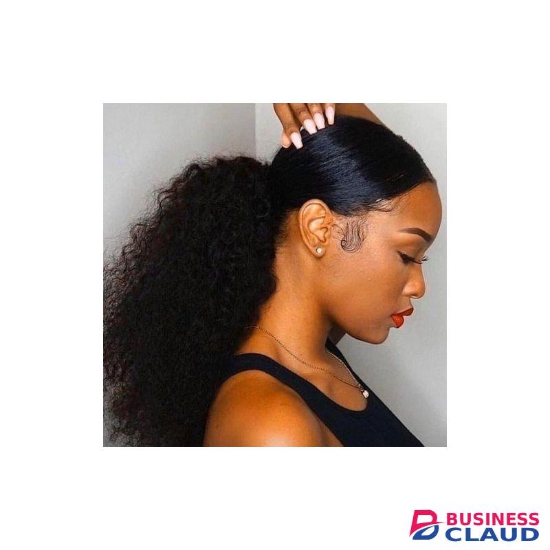 Long Curly Ponytail Hair Extensions Black