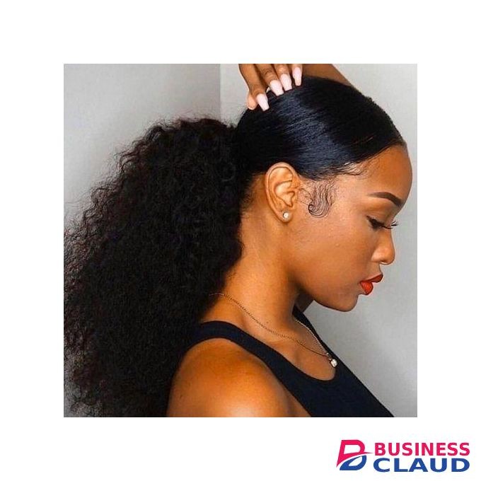 Long Curly Ponytail Hair Extensions Black
