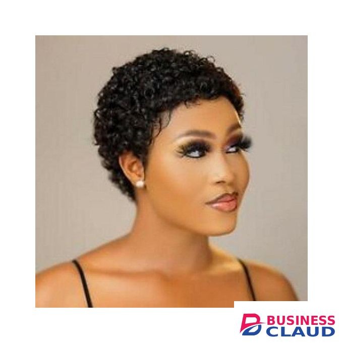 Elegant short jerry curls pixie wig_black