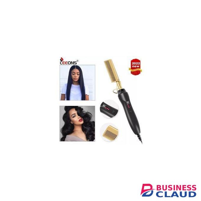 Electric LEEONS Hot Comb – Professional Hair Straightening Comb for Natural & Curly Hair