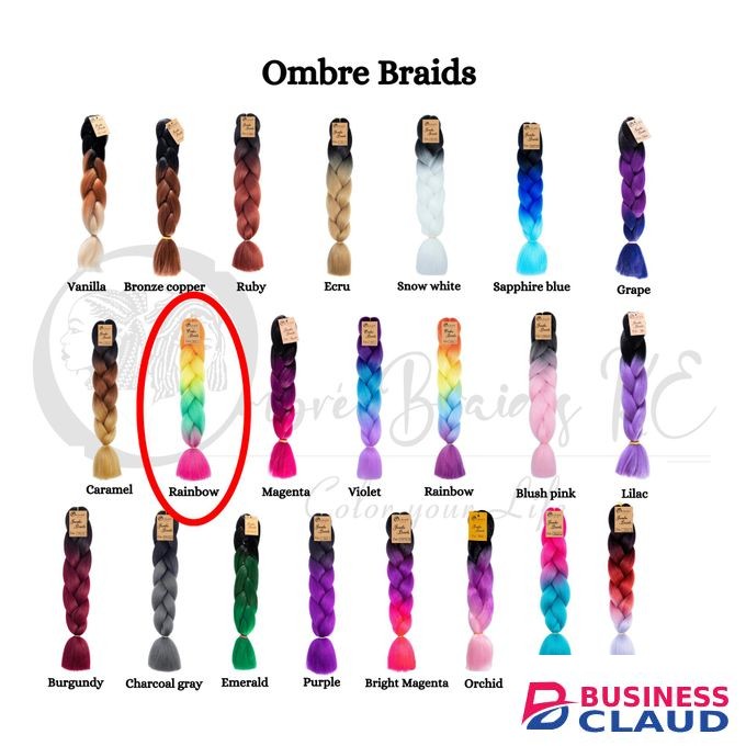 Ombré Braids KE D3 Ombre Braid Rainbow Ombre Braiding Hair Rainbow Ombre Braid