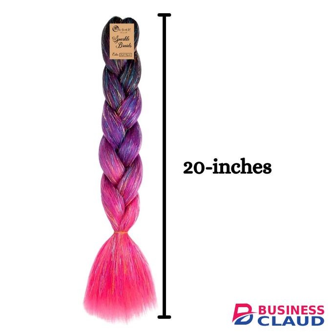 Ombré Braids KE Sparkle Braid Glitter Ombre Braiding Hair Bright Magenta Sparkle Braid