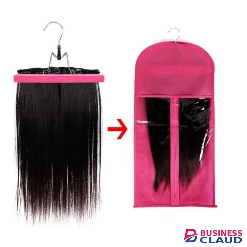 Wig storage bag multifunctional with hanger + free hair serum