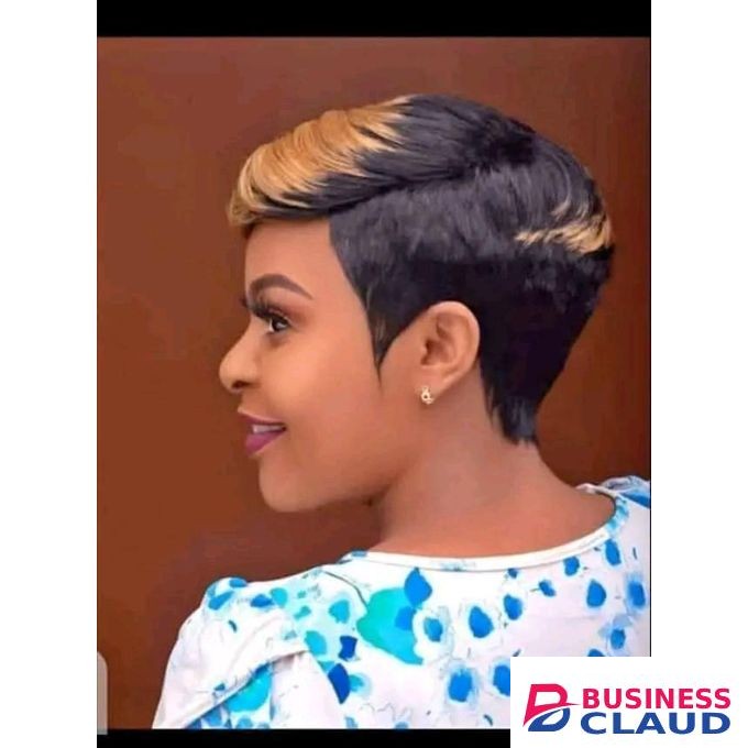 Human Hair Pixie Wig_black And Brown