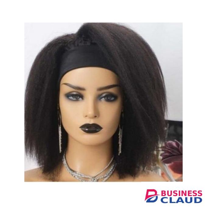 Fashion soft and fluffy heat resistant bob head band wig __black