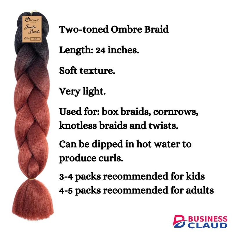 Ombré Braids KE B31 Ombre Braid Ombre Braiding Hair Ruby Jumbo Braid