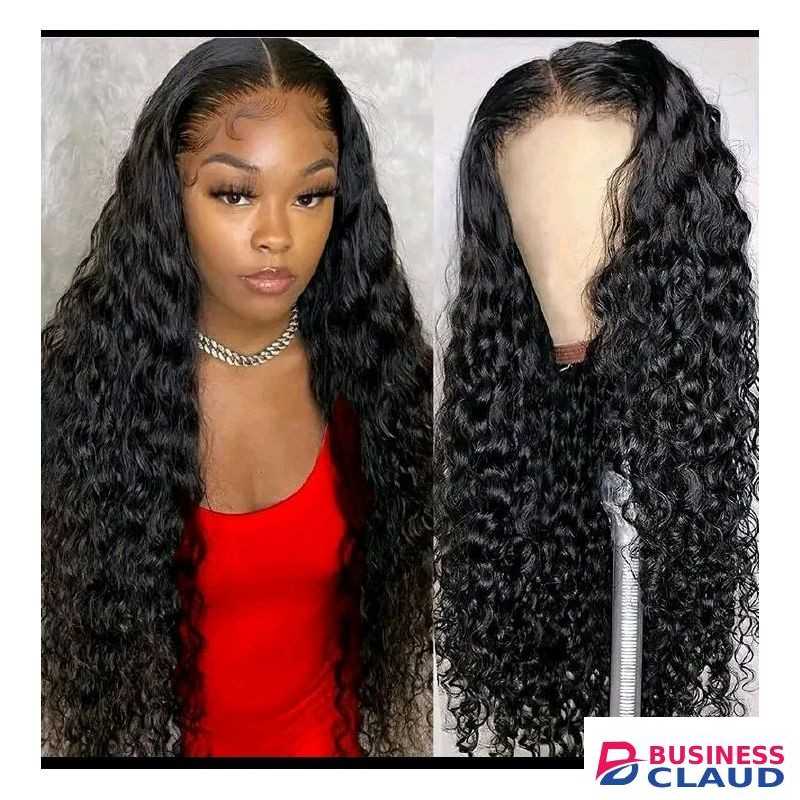 Premium 26" Black Loose Curly Deep Wave Wig Heat Resistant Synthetic Middle Part Hair Wig