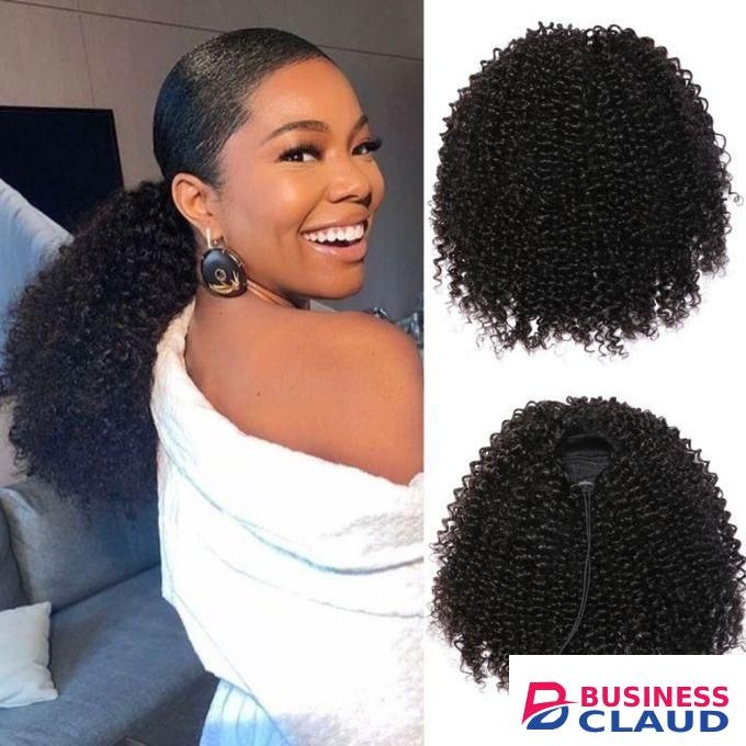 Kinky Curly Drawstring Ponytail Clip In Hair Extensions