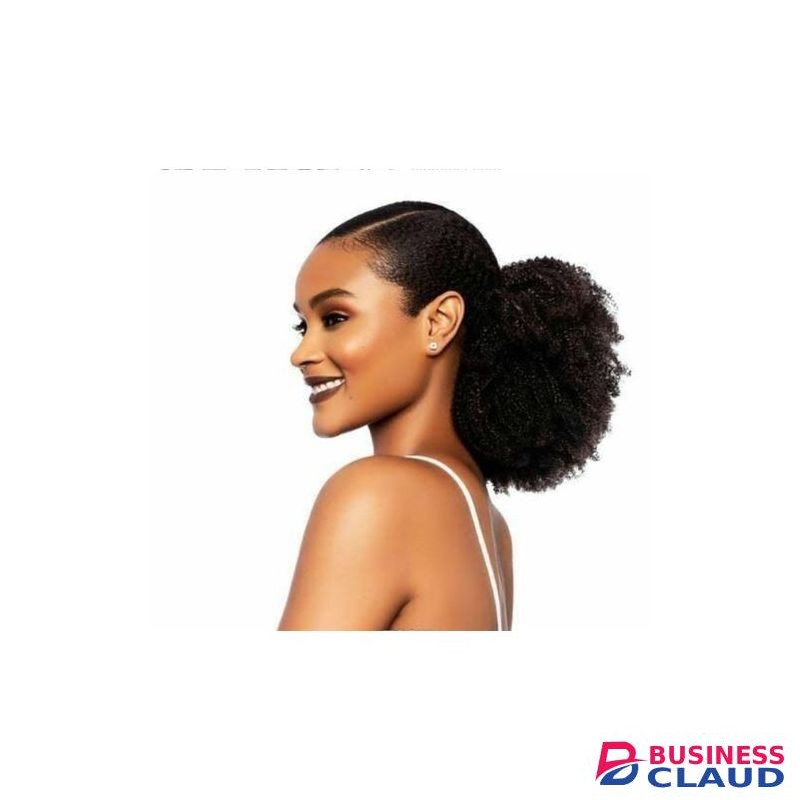 Kinky curly 4B/4C drawstring ponytail extension no 1 black
