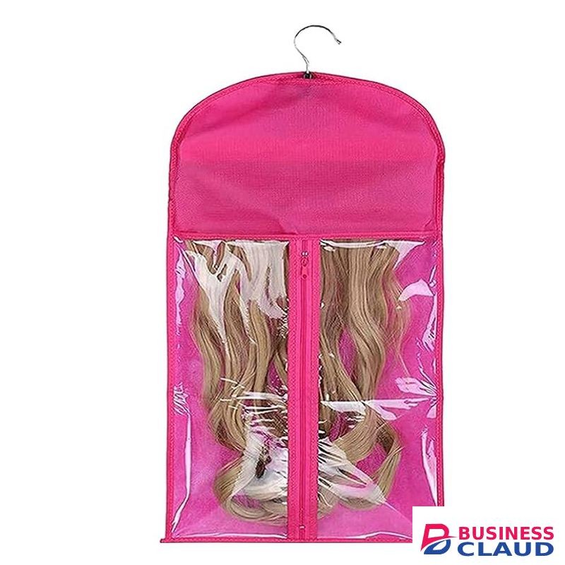 Wig Storage/Carrier Bag With Hanger, Pink