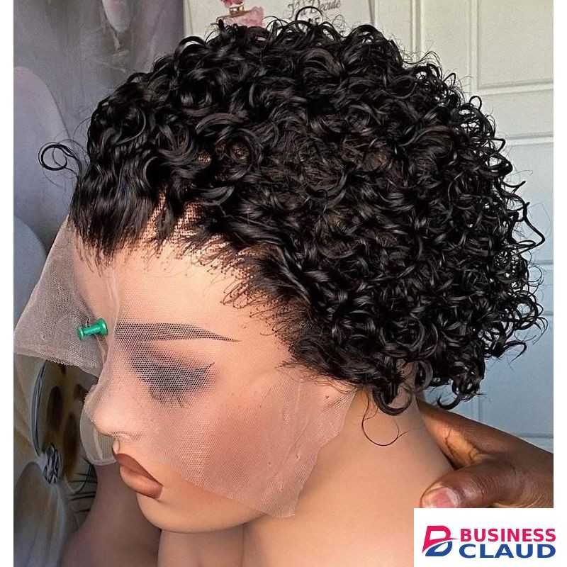 Pure Human Short Curly Pixie Wig With Lace Closure