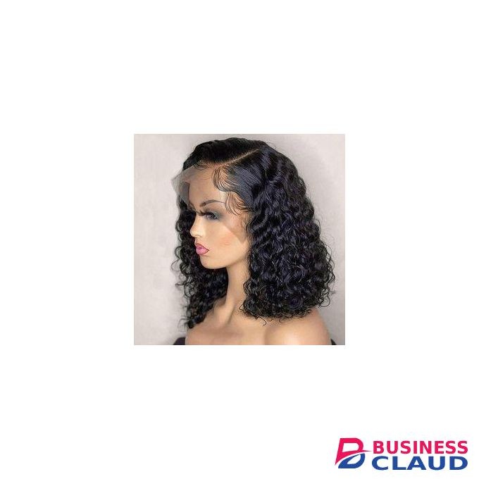 Pure human hair deep frontal curly wig