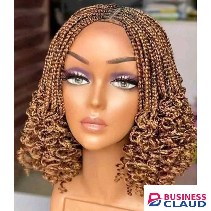 Closure curled braided wig