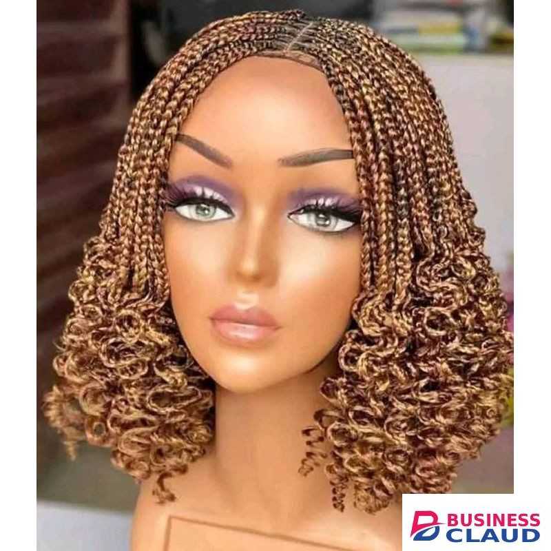 Closure curled braided wig