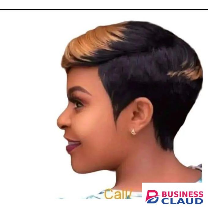 Elegant Human hair pixie wig_black and brown