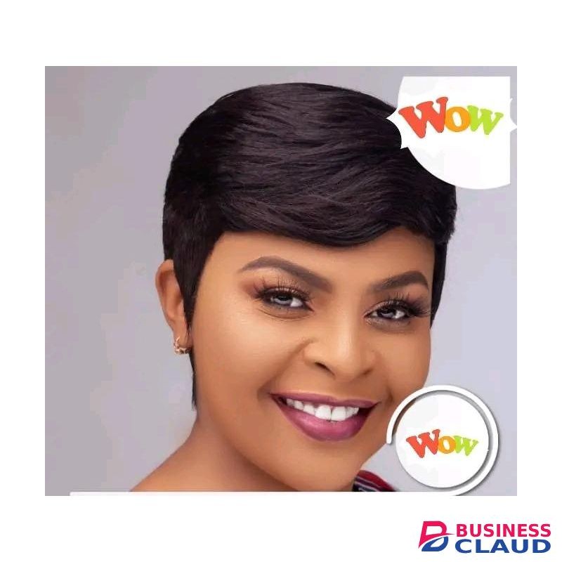 Human hair black pixie wig _plus free gift