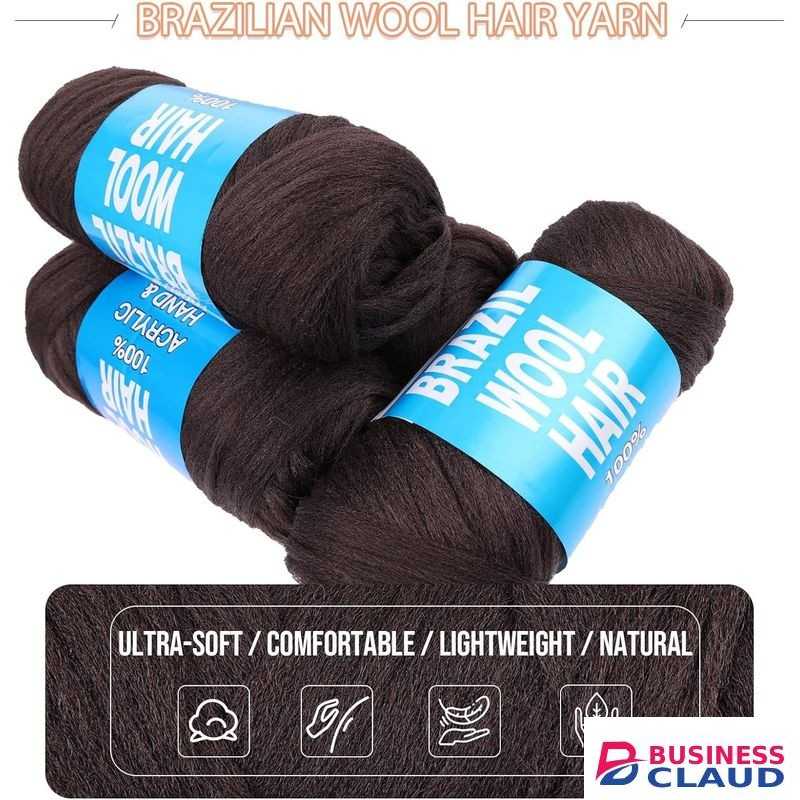 Brazilian Hair Wool Hair For Braids Acrylic Hand Knitting Yarn For Hair Braiding Hair Extension Faux Locs African Crochet Braid
