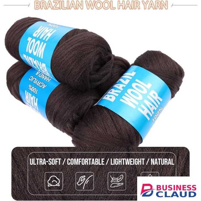 Brazilian Hair Wool Hair For Braids Acrylic Hand Knitting Yarn For Hair Braiding Hair Extension Faux Locs African Crochet Braid